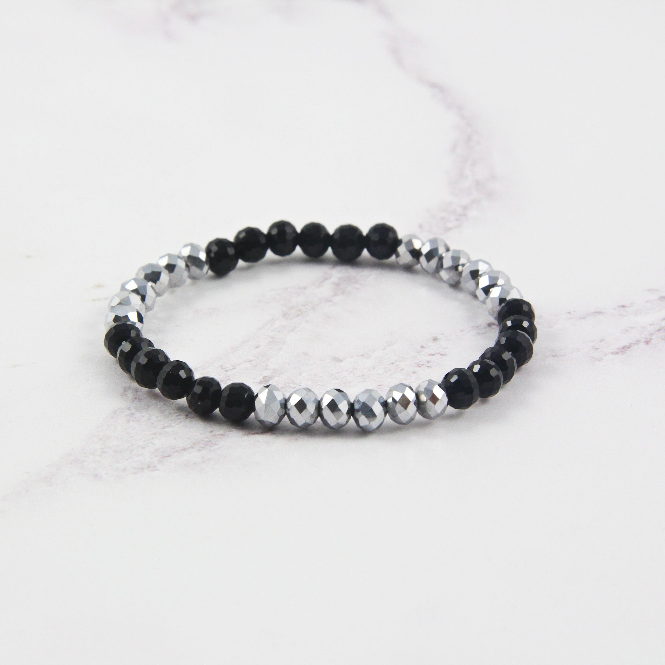 Black and silver bracelet