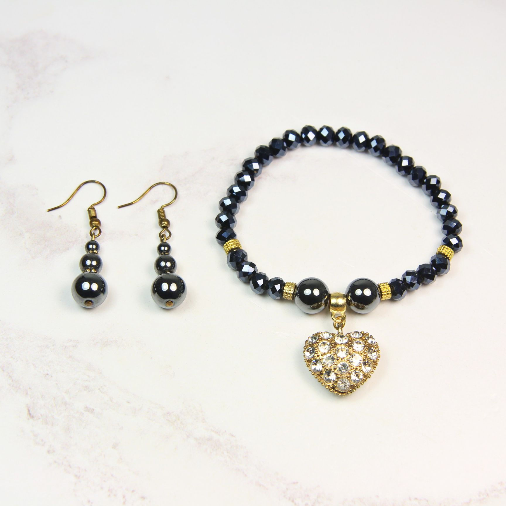 DIAMOND HEART BRACELET SET