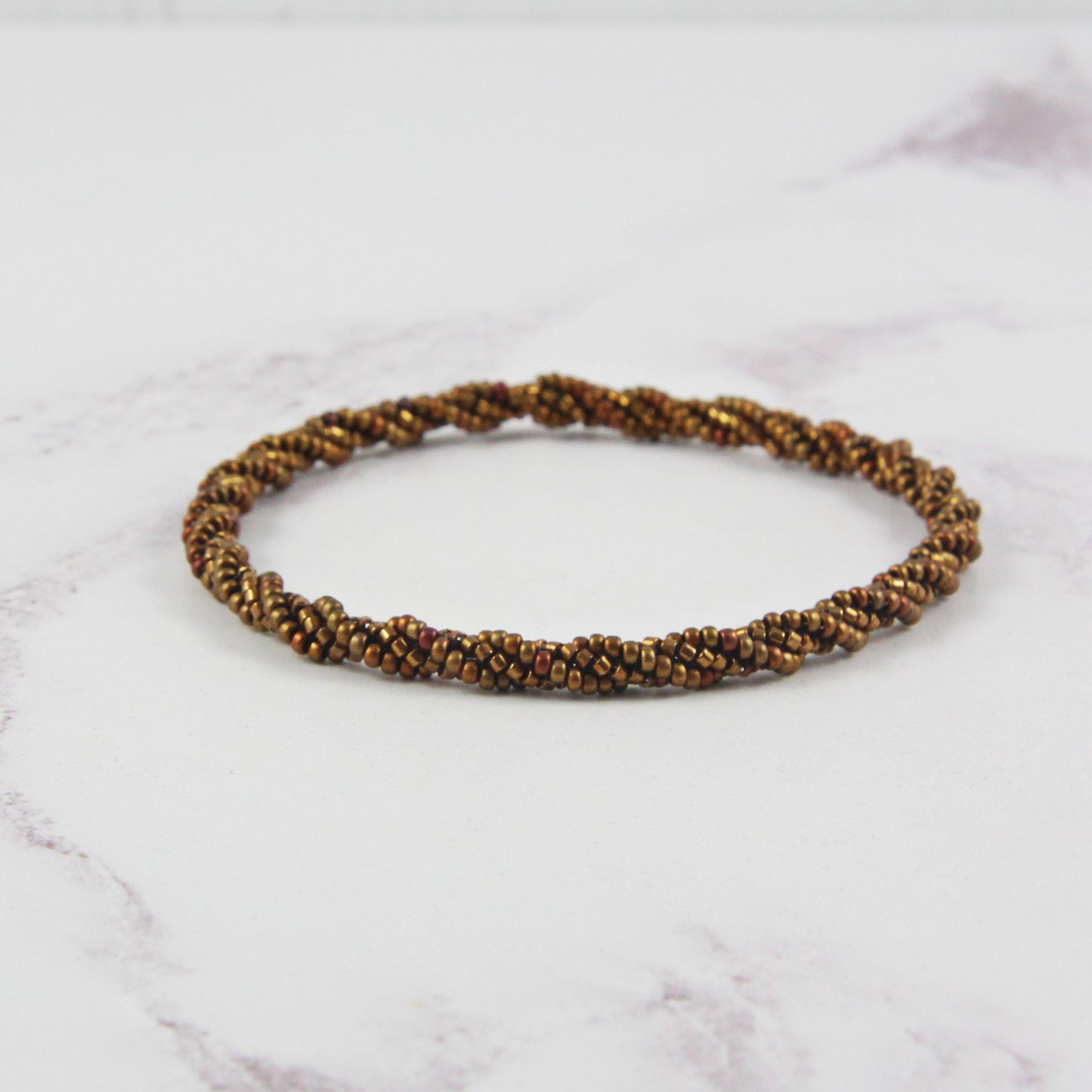 Metallic brown bead bracelet