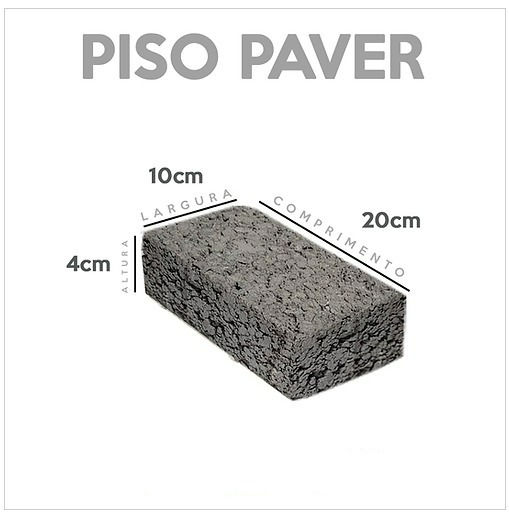 Piso paver poroso 4,0 cm