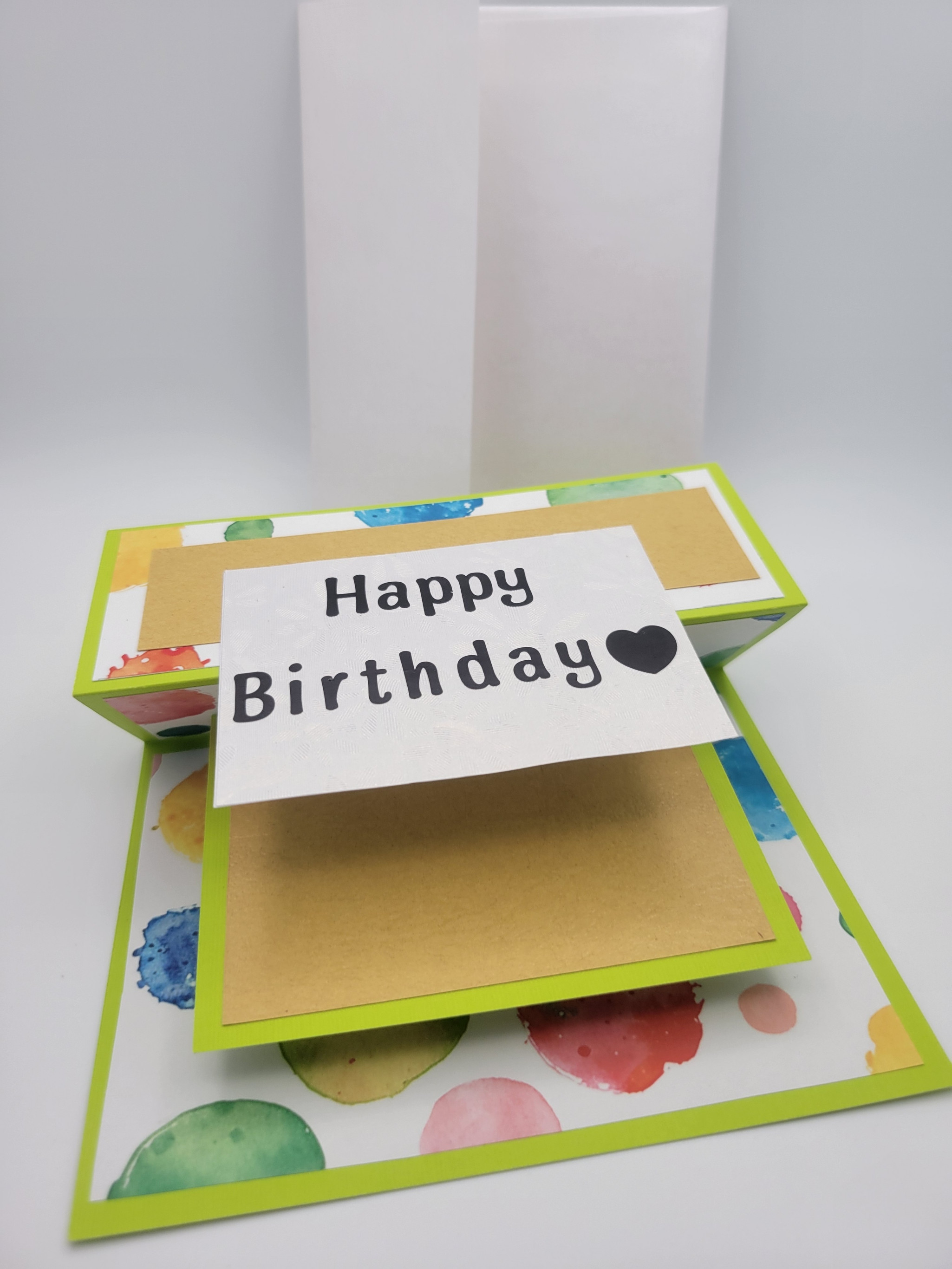 Double Decker Pop-Up Card (lime/multi) 3001