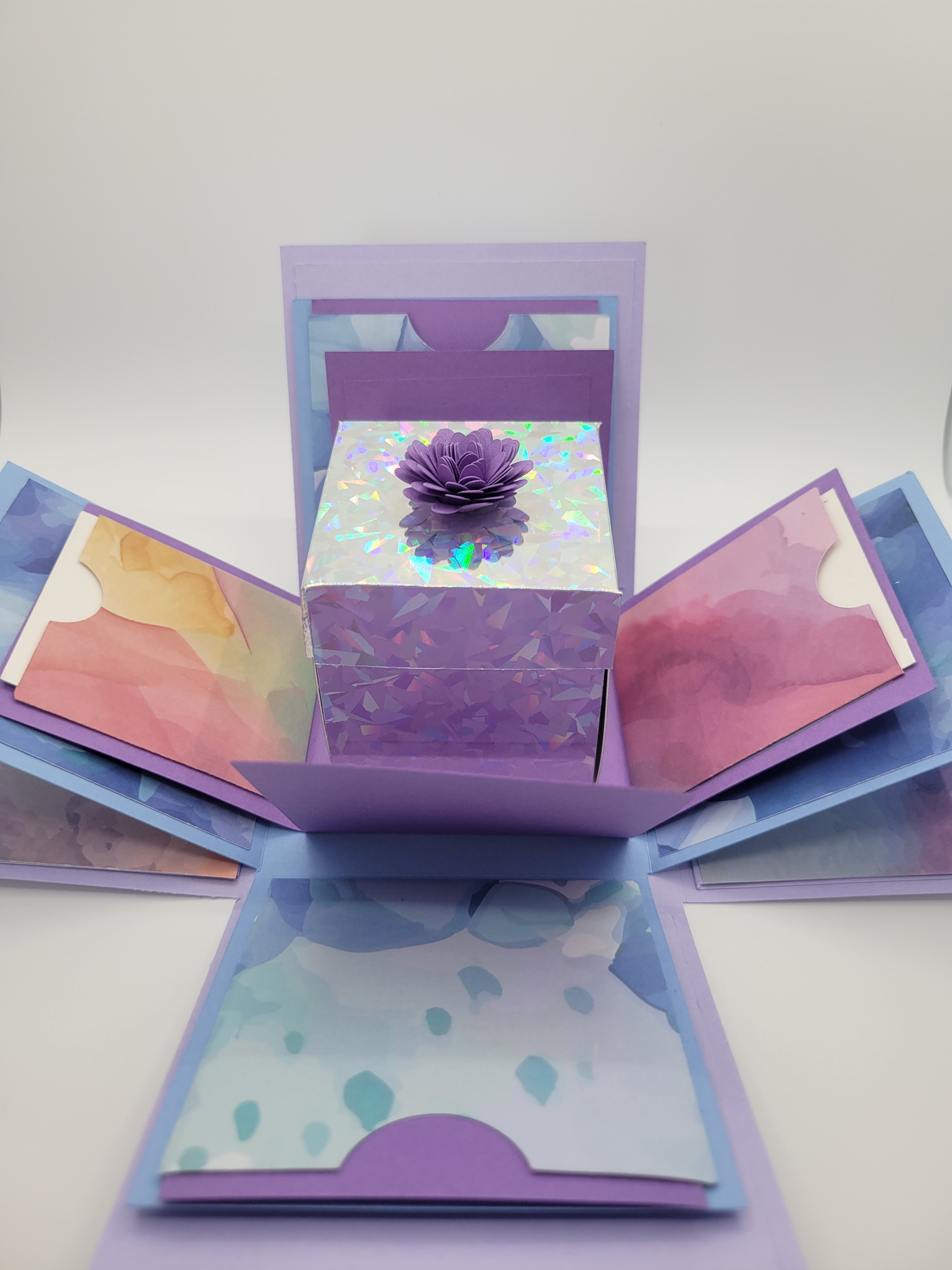 4 Layer Explosion Box Lavender/silver/purple/blue 1002