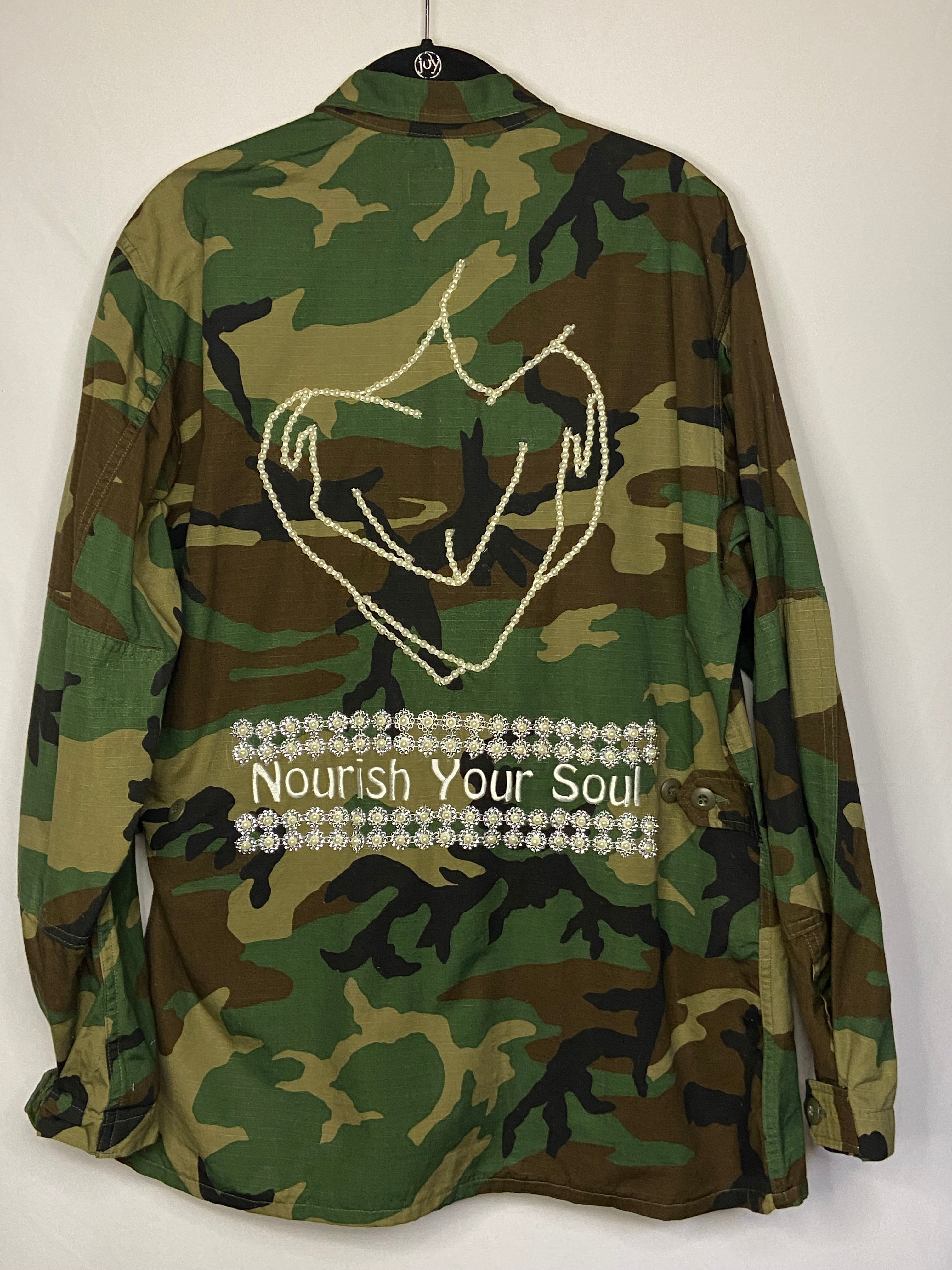 Upcycled "Self Love" Camo Jacket