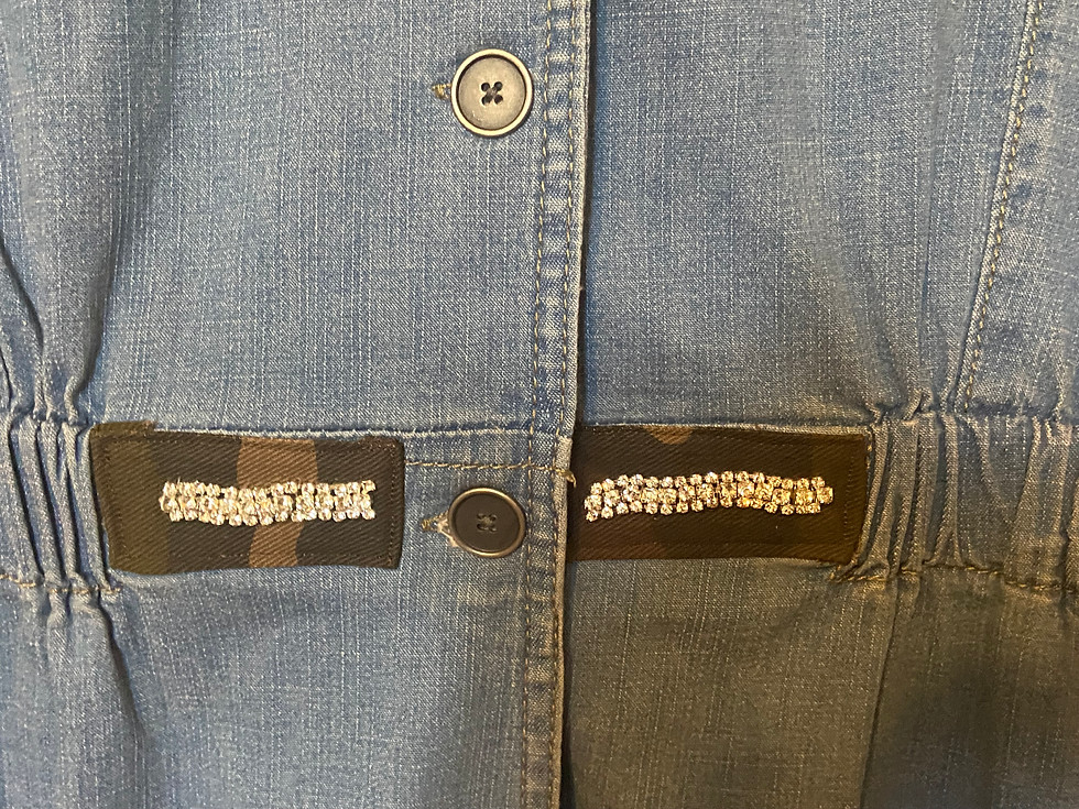 Thumbnail: Upcycled Embellished Denim Boilersuit/Jumpsuit