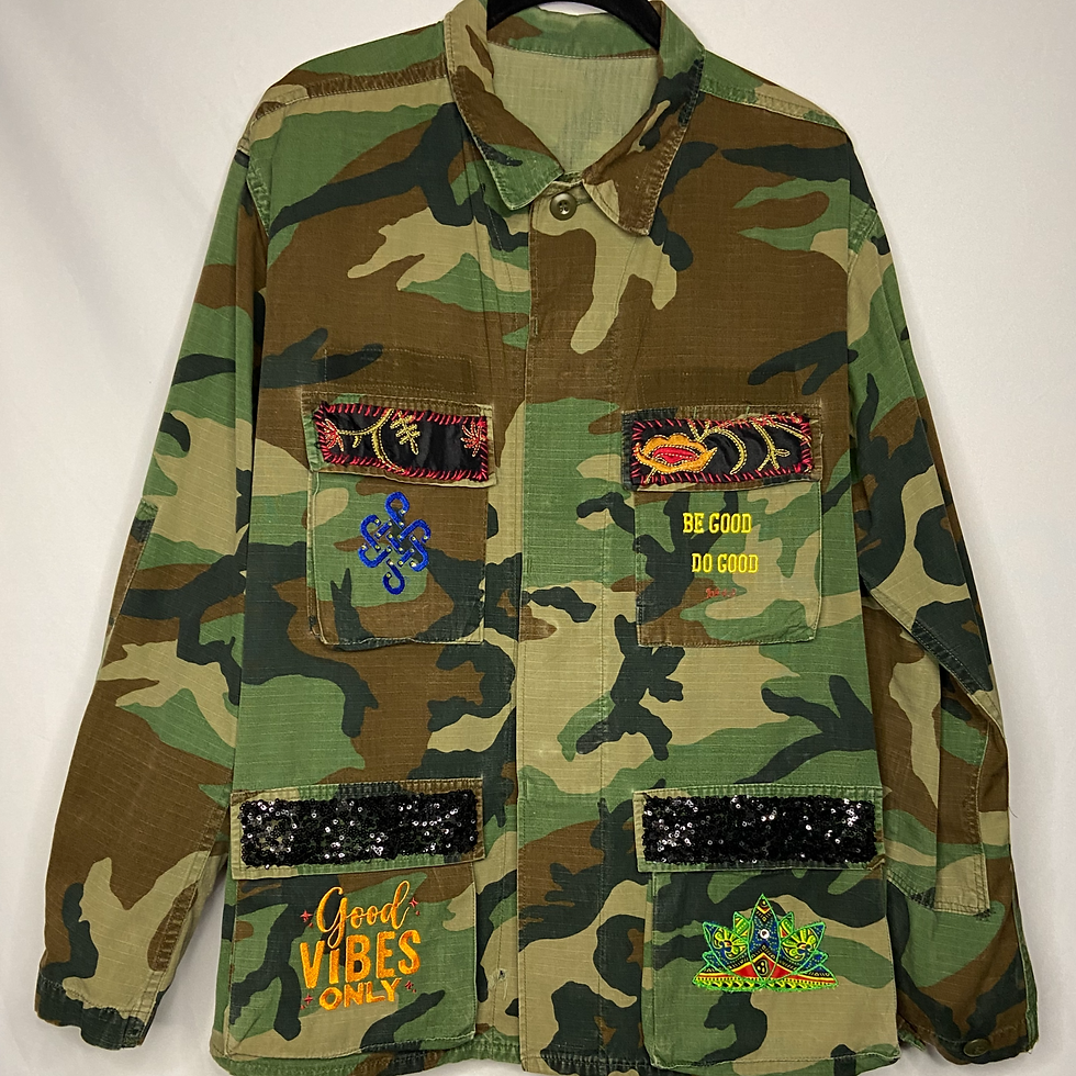 Upcycled "Karma" Camo Jacket