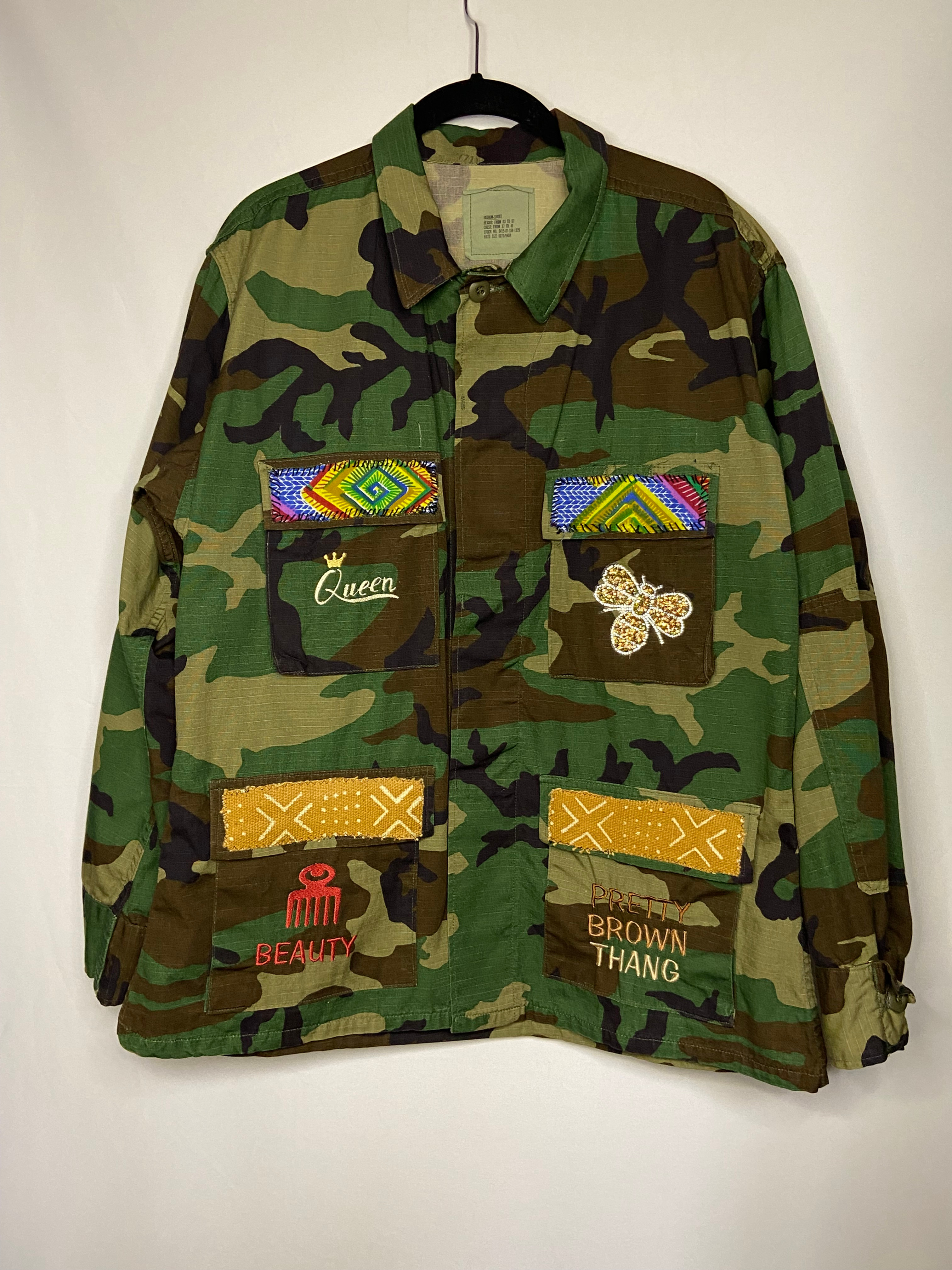 Upcycled "Black Queen" Camo Jacket