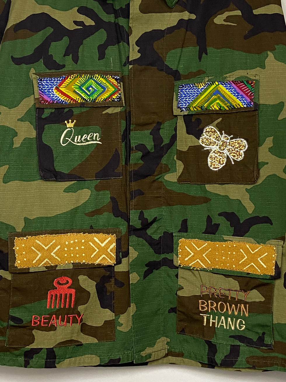 Thumbnail: Upcycled "Black Queen" Camo Jacket