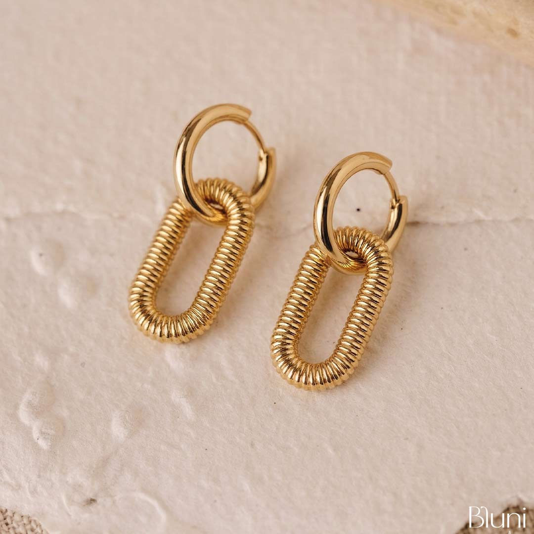 Link Hoops - Stainless Steel, Waterproof & Antitarnish Earrings