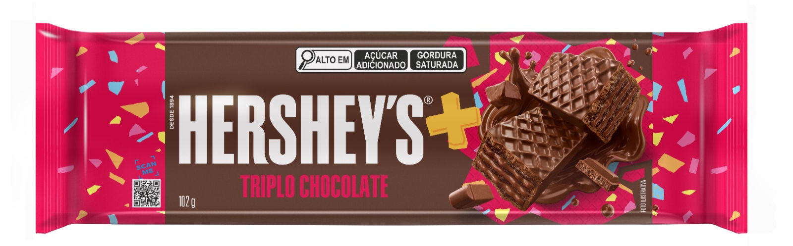 הרשי מארז וופל טריפל שוקולד 102 גרם 1/48