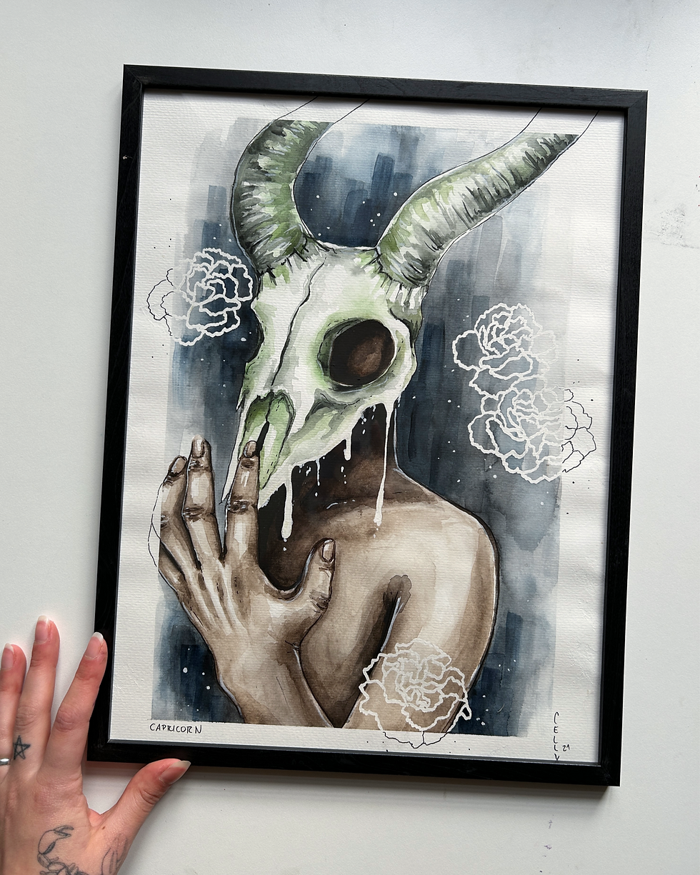 CAPRICORN Original Watercolor Painting