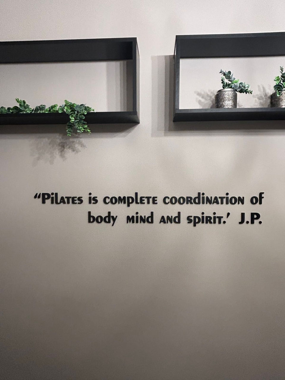 Quote on wall from ND pilates studio