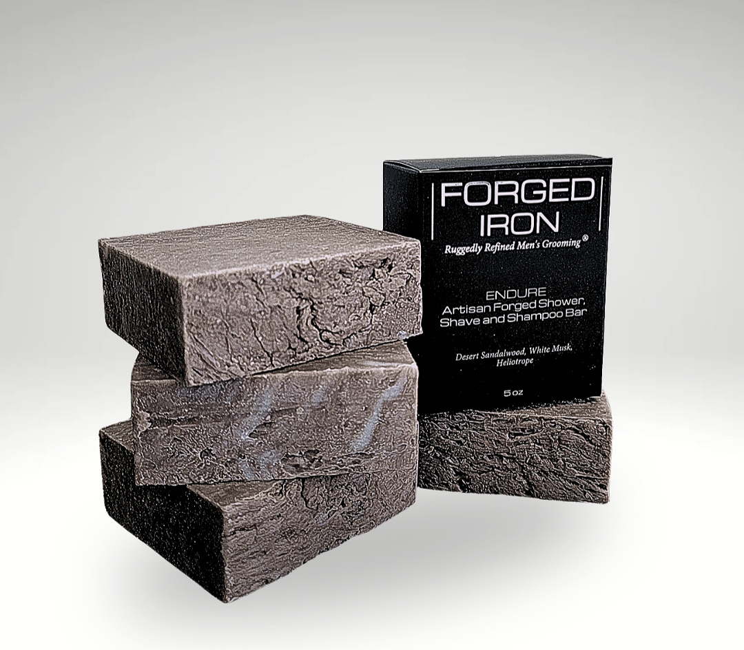 ENDURE Artisan Forged Shower, Shave, Shampoo Bar Sandalwood, Musk, Heliotrope