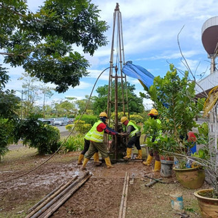 Soil investigation work near the KIA terminal building, as part of the pre-engineering works for KUTS Project