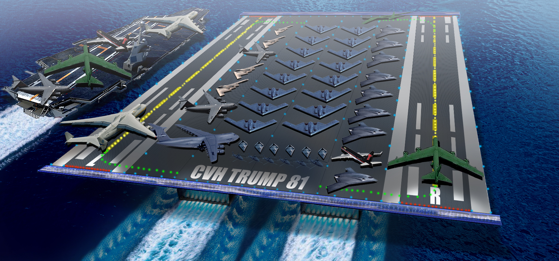 Aircraft Carrier Basalt WITH FORD and C-5 225 Crew