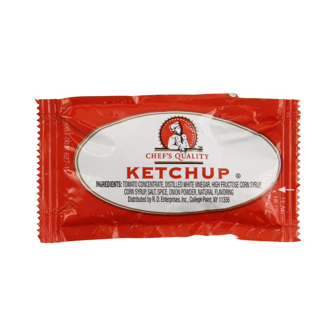 Chef's Quality Tomato Ketchup Packets Single Serve 0.24 Oz 1000 Count