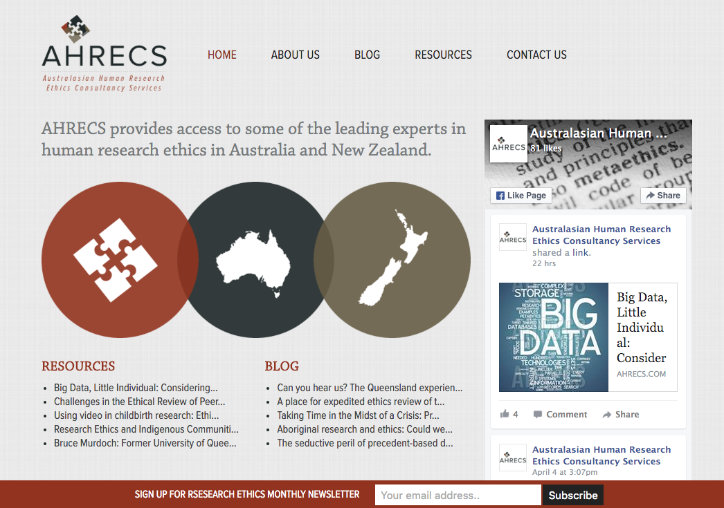 AHRECS webpage