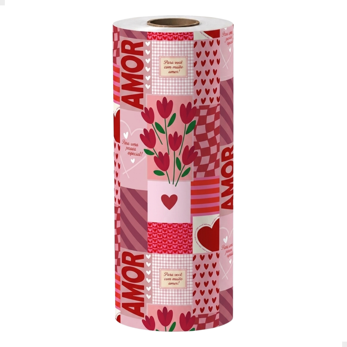 Papel De Presente Bobina Amor Clássico