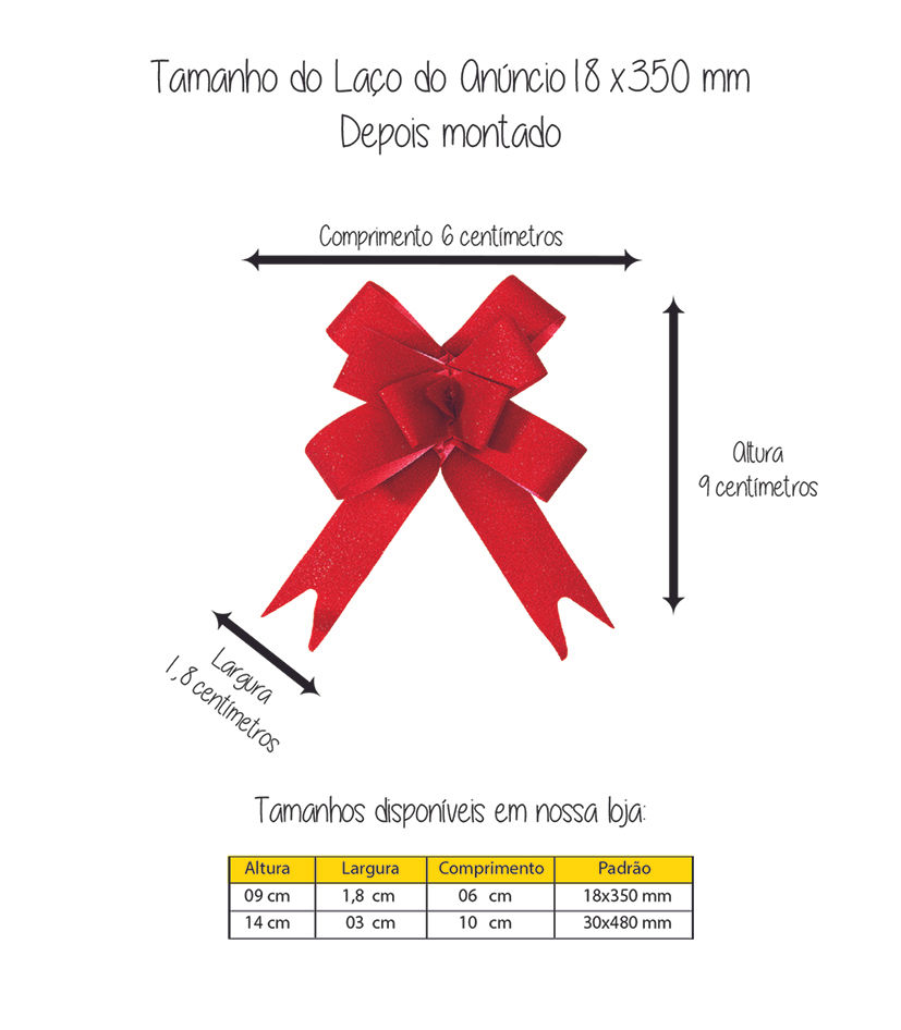 Miniatura: Laço Facil Com Glitter 18x35