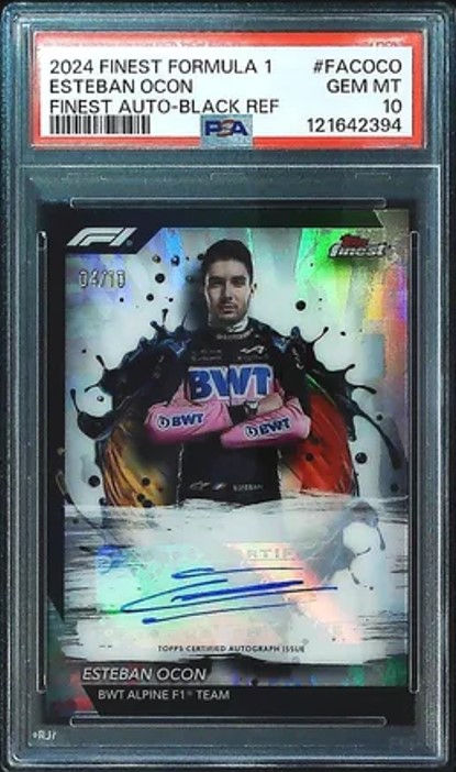 Esteban Ocon - PSA Gem MT 10 (2024 Finest Formula 1 Finest Auto-Black Refractor)