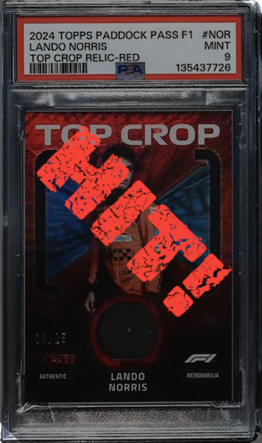 Lando Norris - PSA Gem MT 10 (2024 Topps Paddock Pass F1 Top Crop Relic-Red)