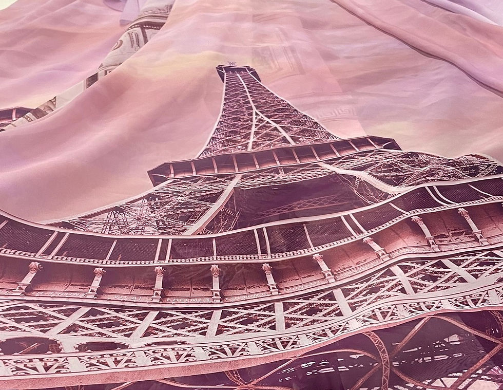 Eiffel Tower Dye Sub Print - Voile