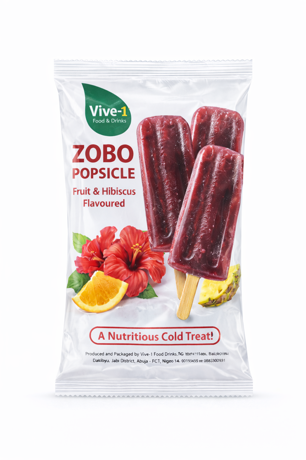 Vive1 Zobo Popsicle, fruit & hibiscus flavoured