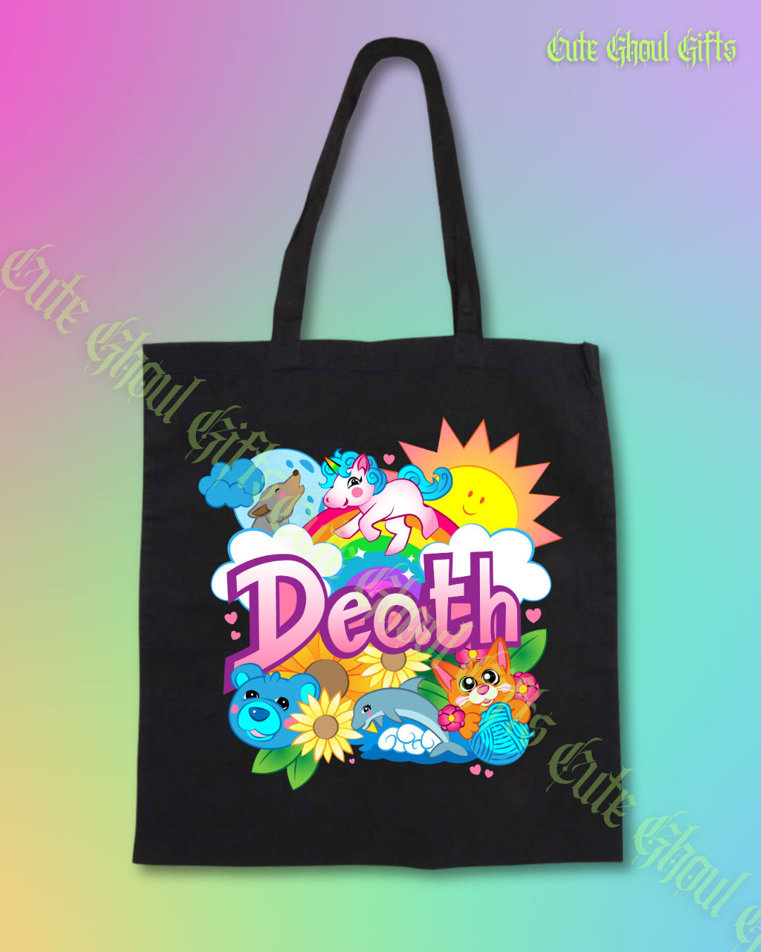 Cute Death Black Tote Bag
