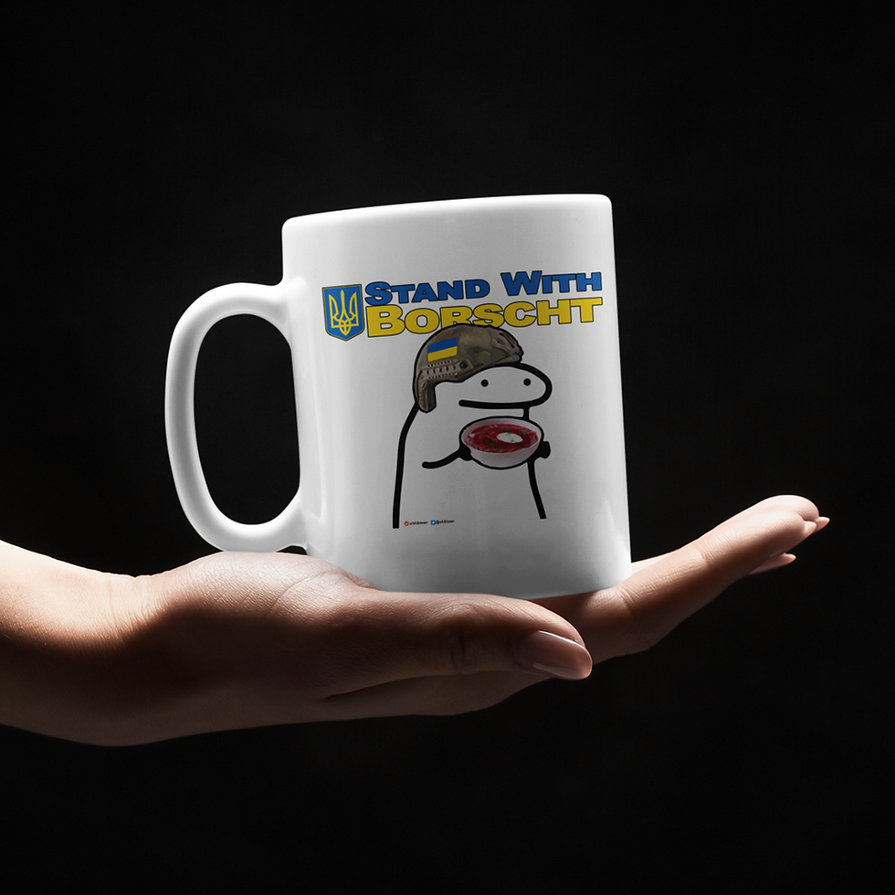 Stand with Ukraine, Stand with Borscht mug