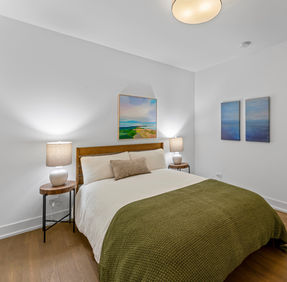 home staging of bedroom in bucktown neighborhood of chicago