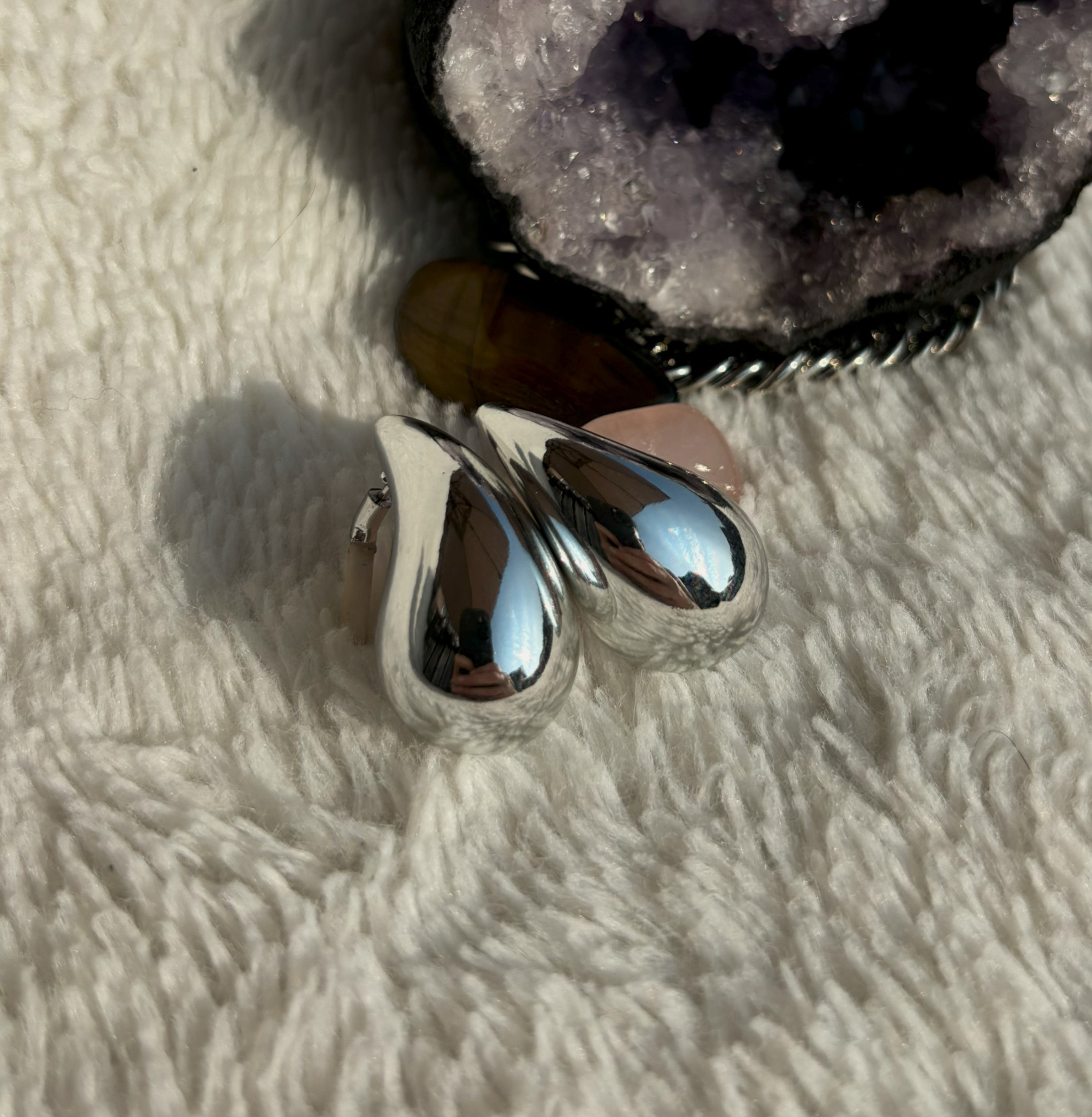 Silver-Style Plated 'Water Droplet' Earrings