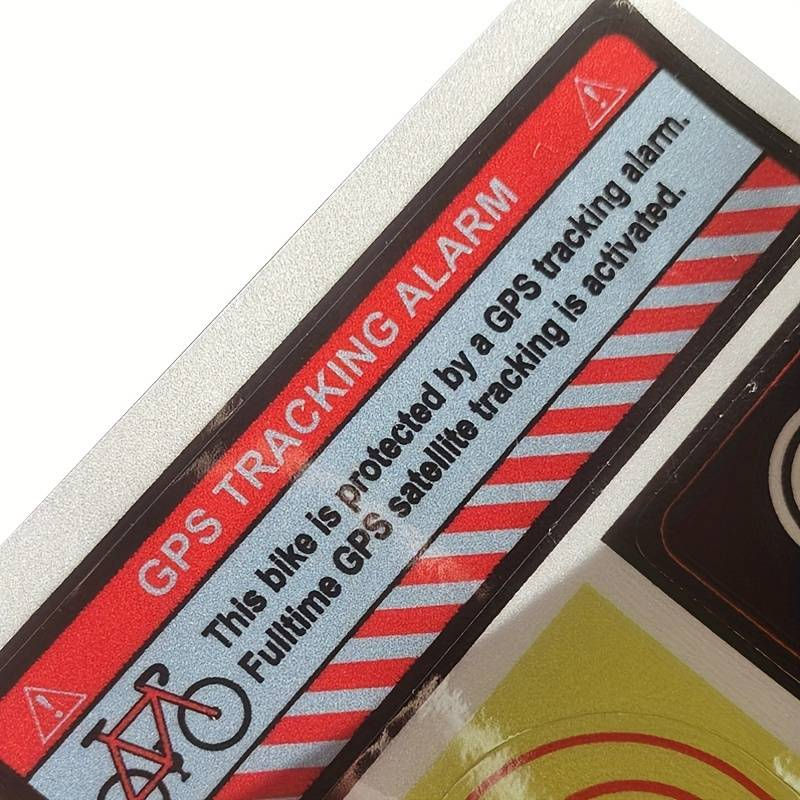 Miniaturbild: Stickers voor GPS-trackingalarm, Reflecterende waarschuwingsstickers voor fietse