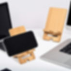 Thumbnail: Handgemaakte Bamboe Houder voor Telefoon en Tablet | Dubbele Instelhoek, Stijlvo