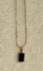 Thumbnail: Gold Style Plated Black Onyx and White Marble Pendant Necklace