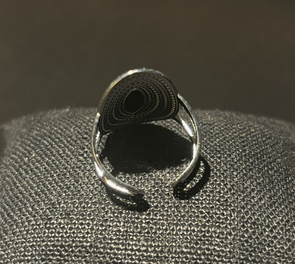 Thumbnail: Silver-Style Oval Hemp Pattern Ring