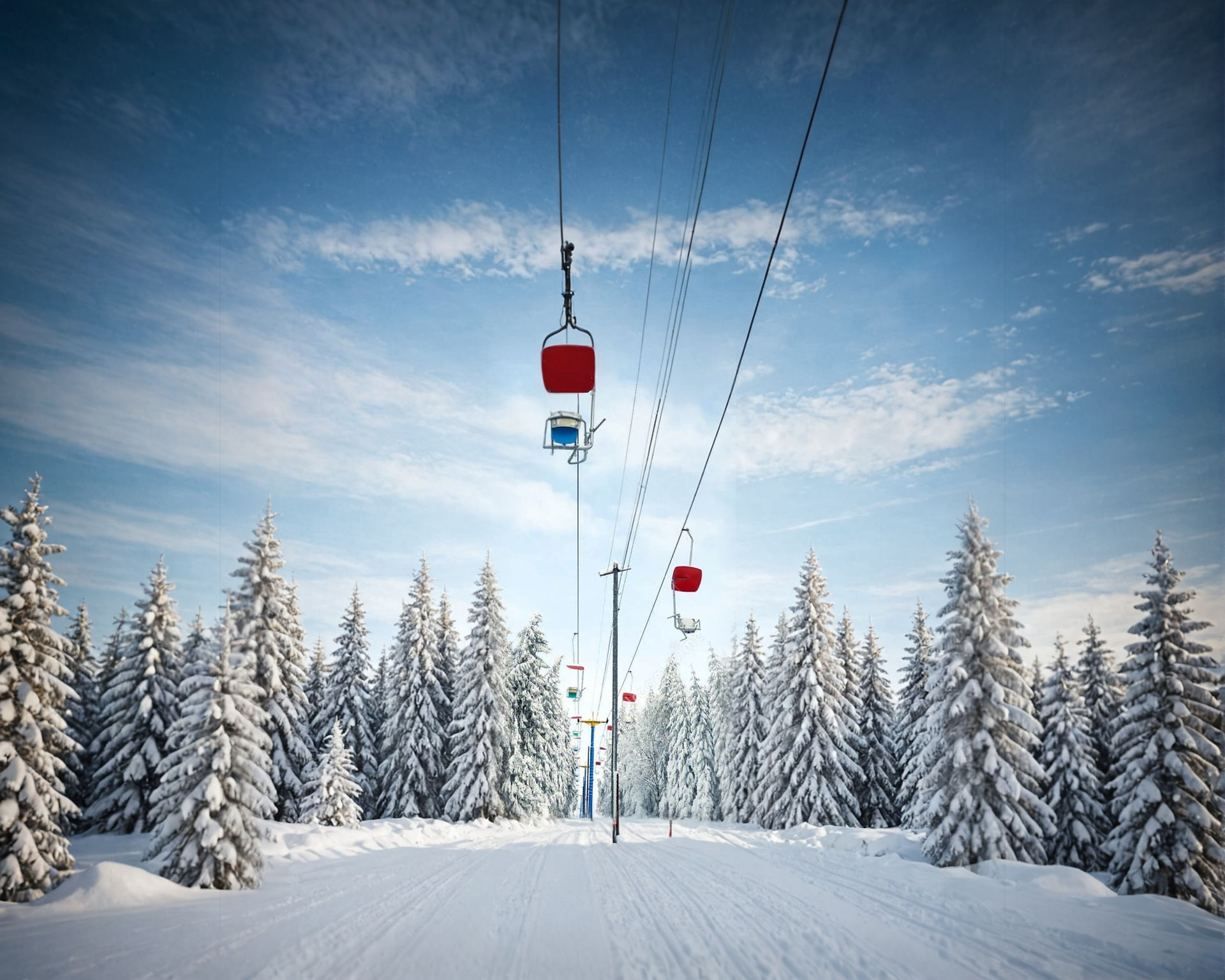 Zima lanovka Pancíř - Šumava