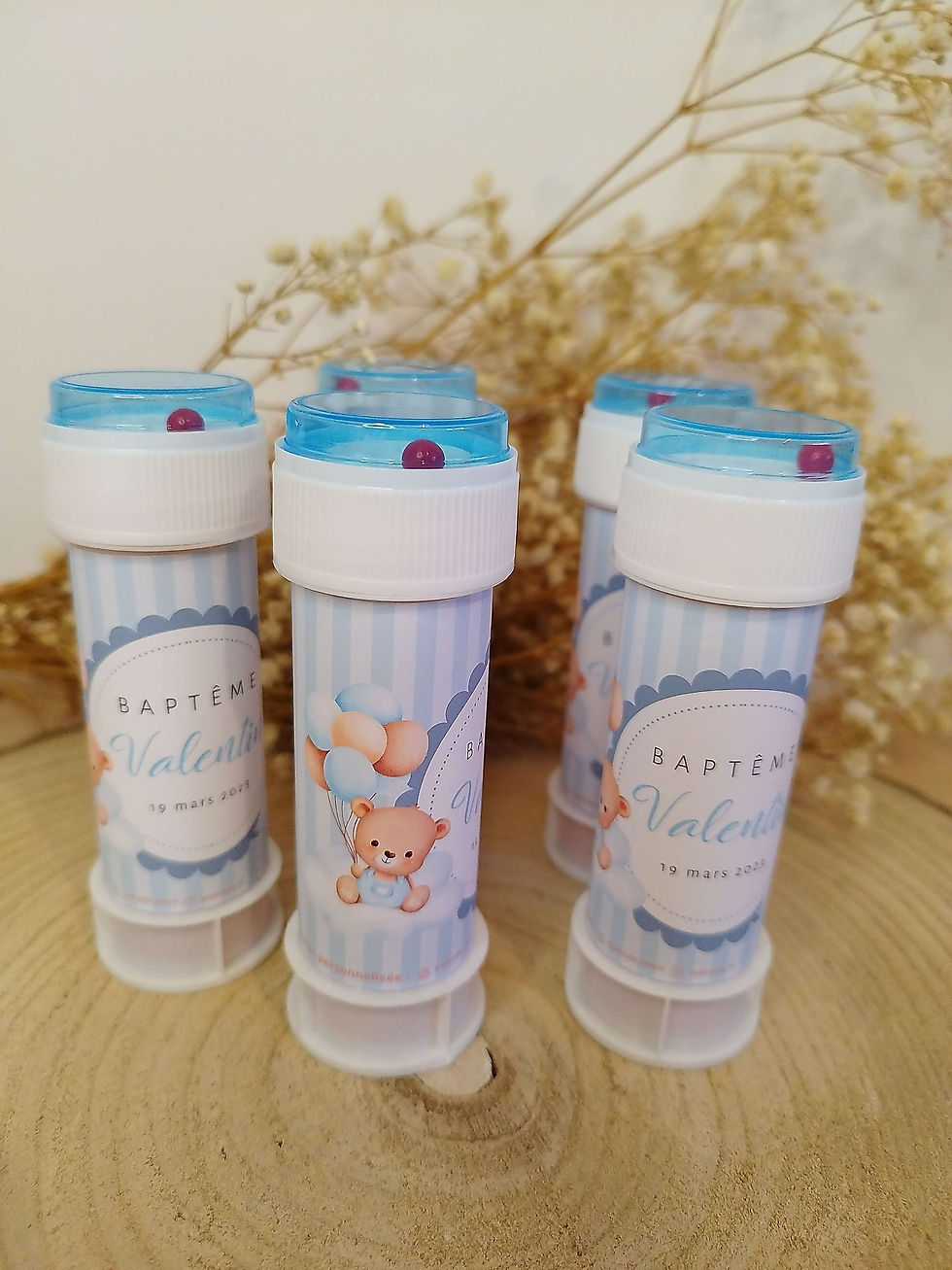 Miniature : Tubes à bulles personnalisés baby shower