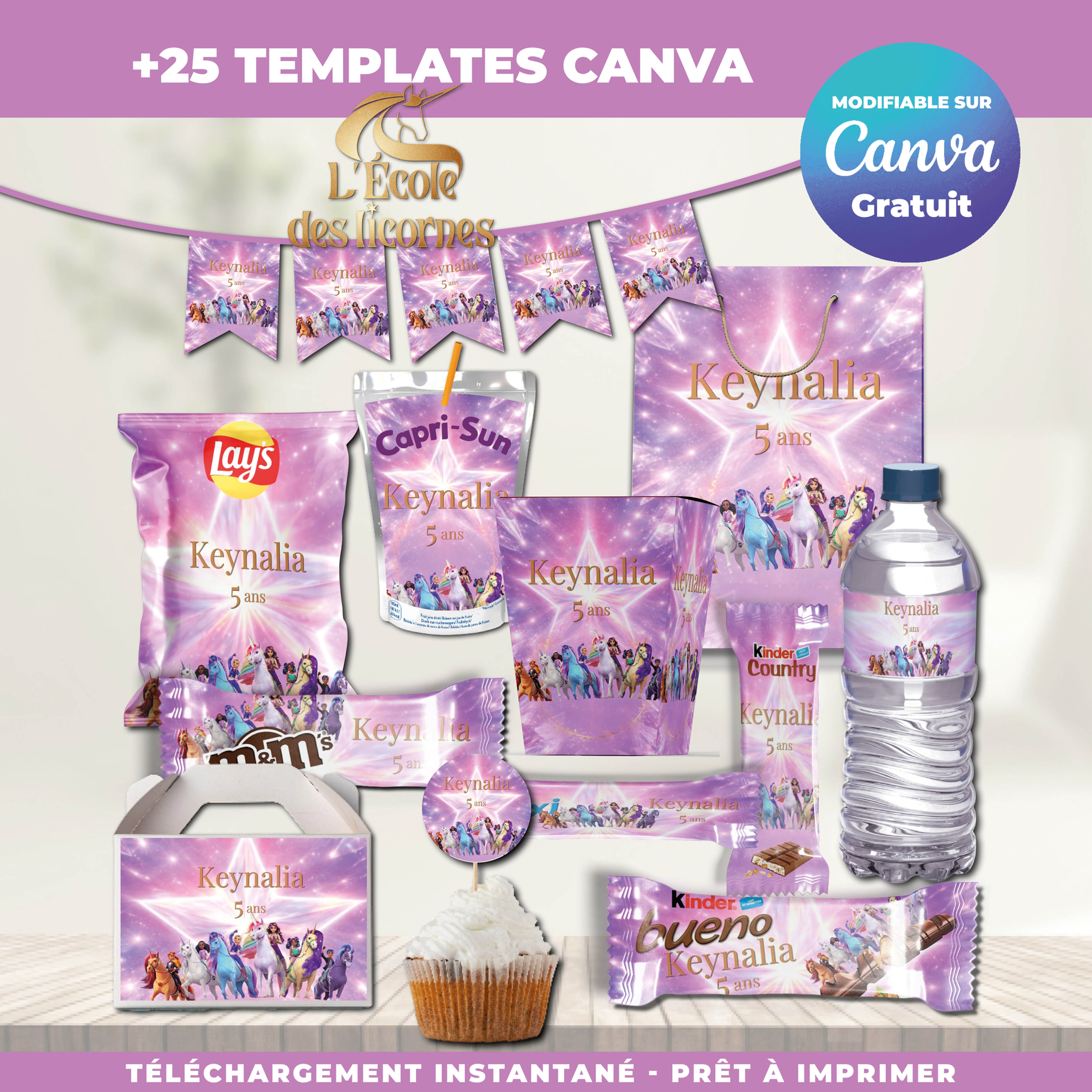 L'école des Licornes - Pack +25 Template Canva