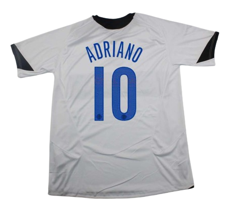 ADRIANO RETRO JERSEY 2005-2006 CALCIO PATCH WHITE COLOR