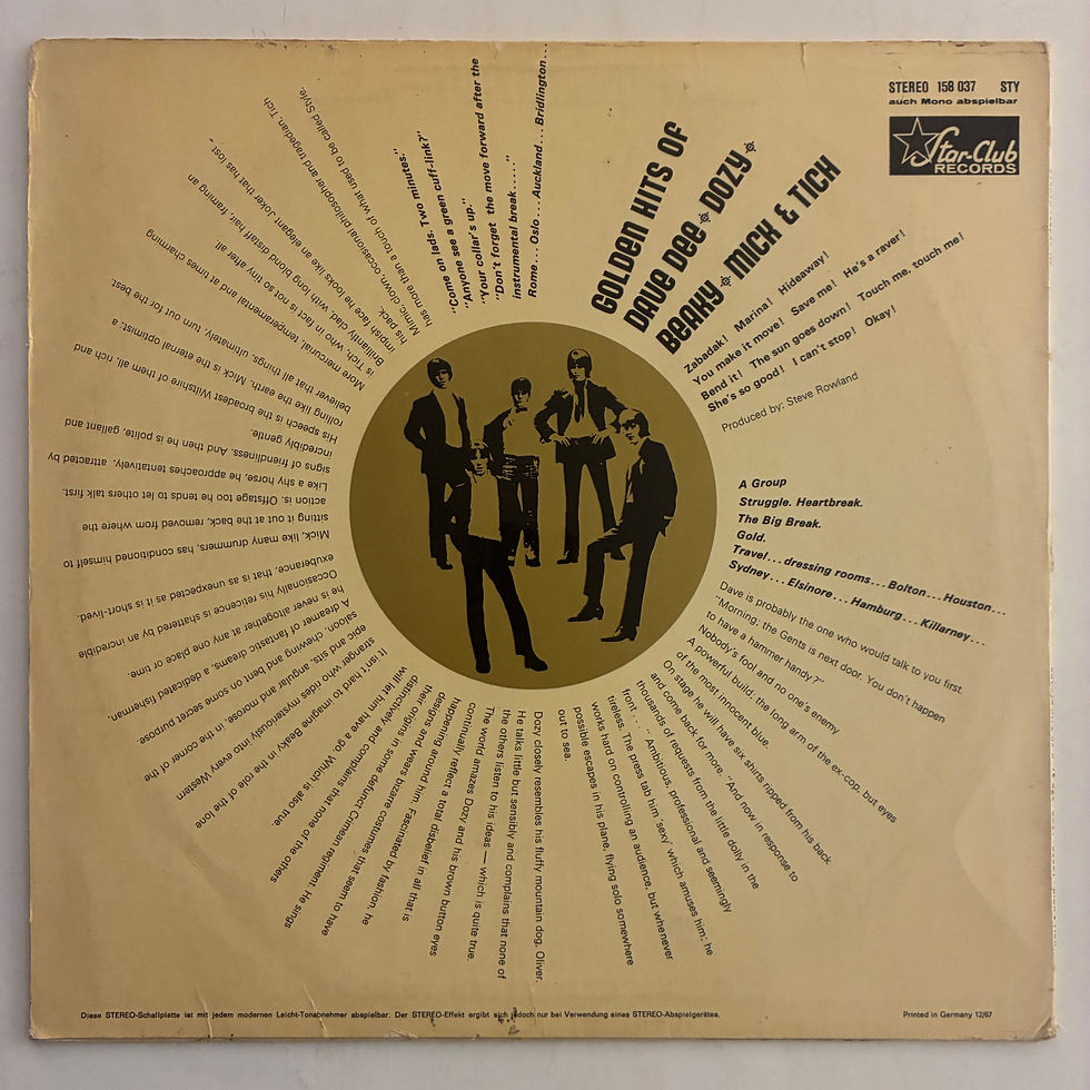 Küçük resim: Golden Hits Of Dave Dee, Dozy, Beaky, Mick & Tich - PLAK