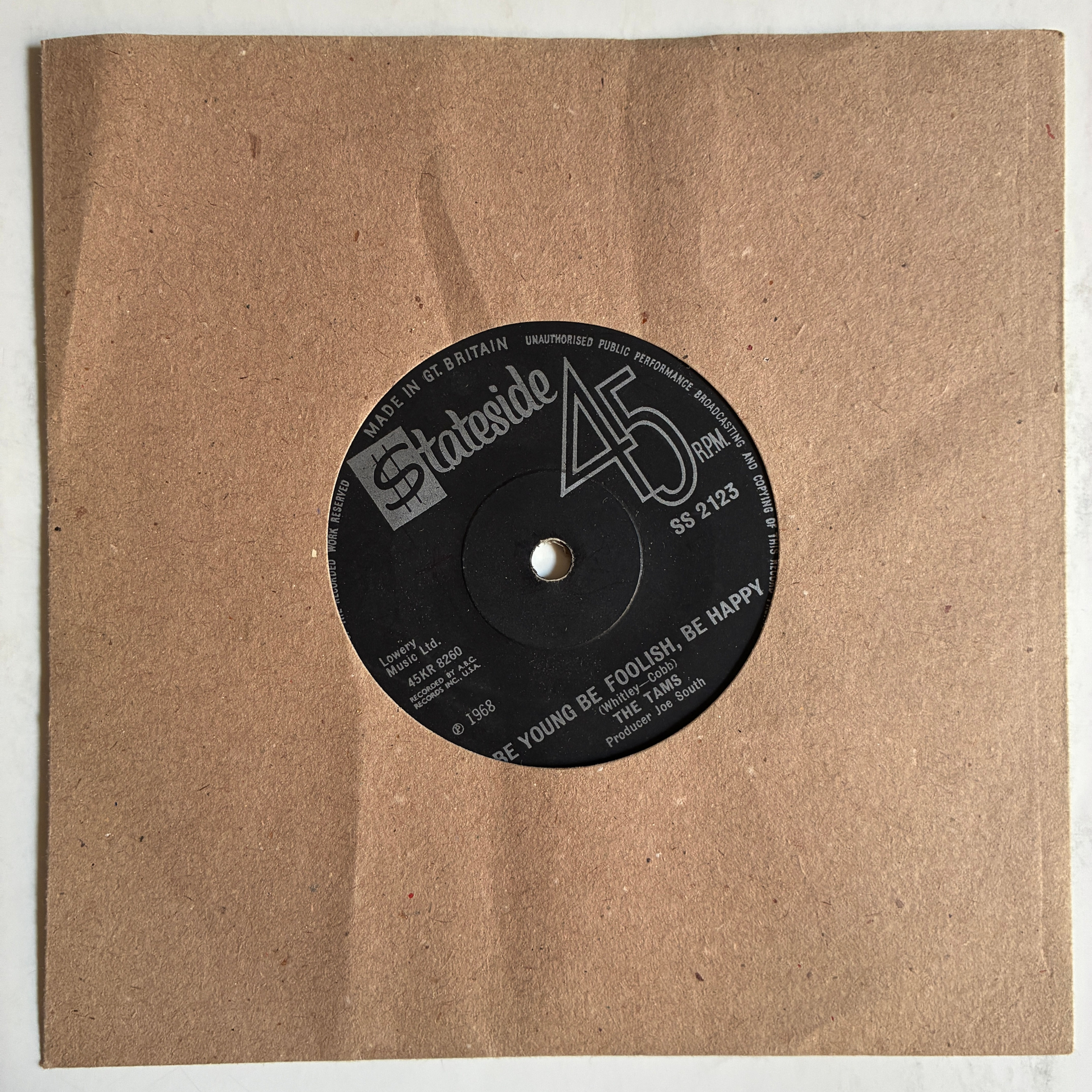 The Tams – Be Young Be Foolish, Be Happy / That Same Old Song - 45'lik