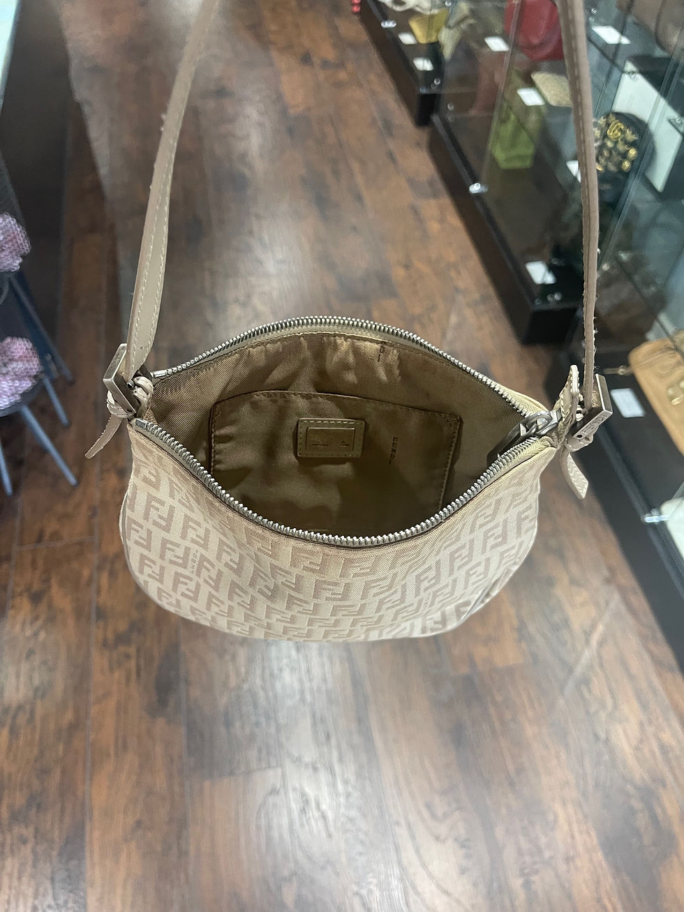 Thumbnail: Fendi Mongrammed Canvas Baguette 