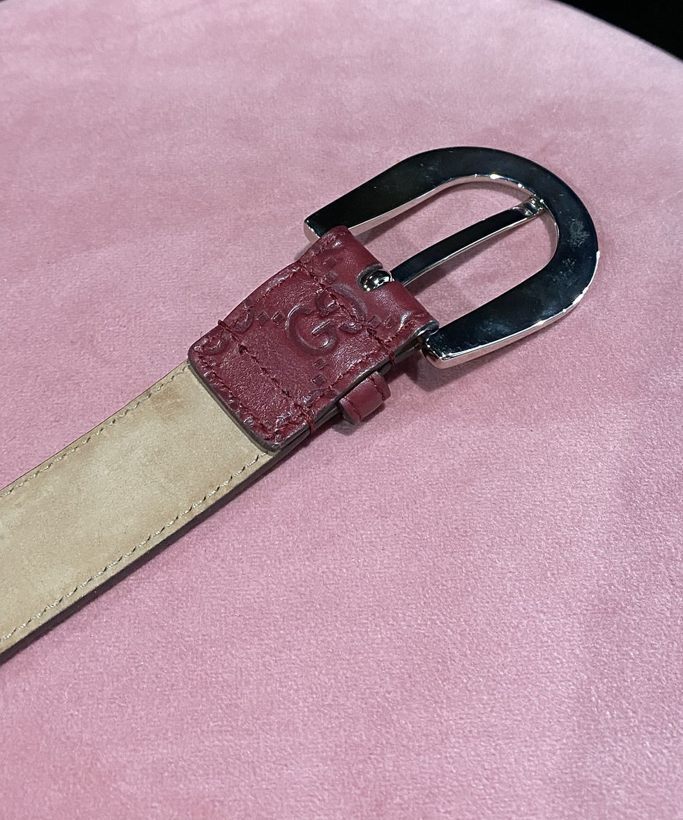 Thumbnail: Gucci Red Leather Monogram Belt