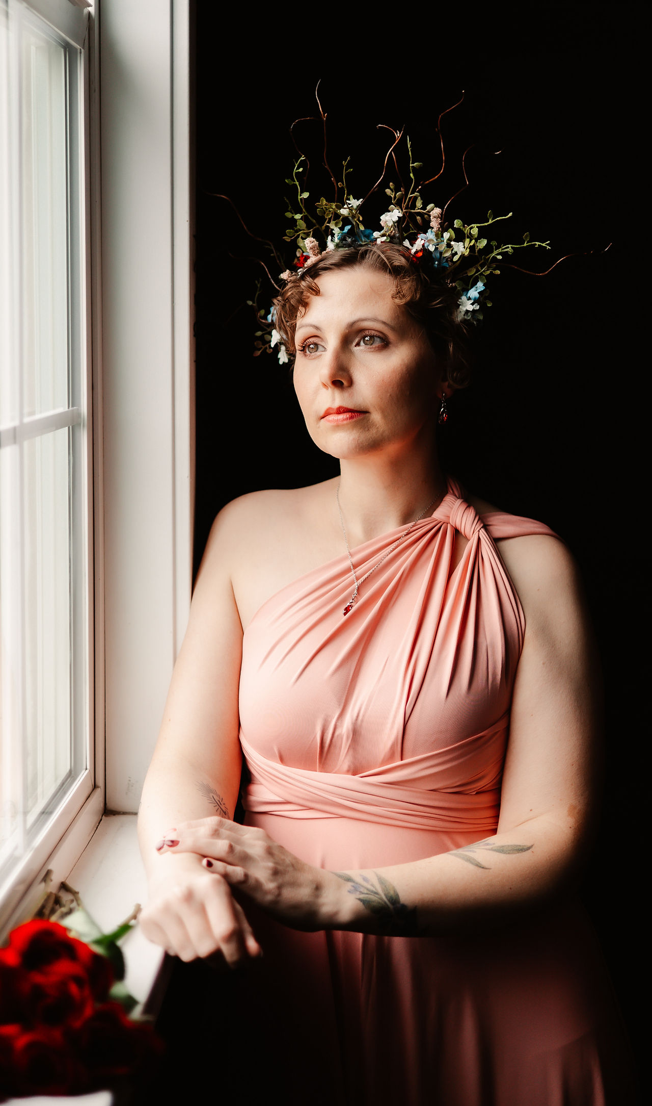 Persepohone, Goddess of Spring looking out a window