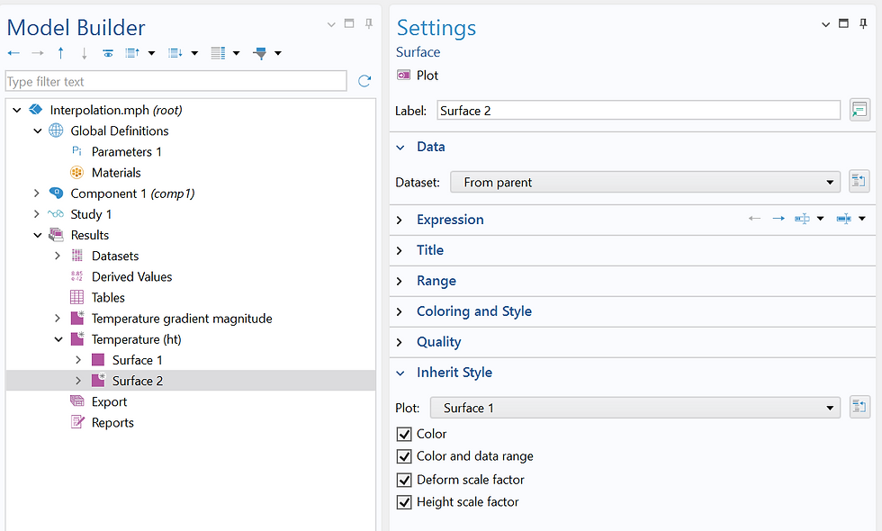 Where is the Inherit Style section located in the GUI