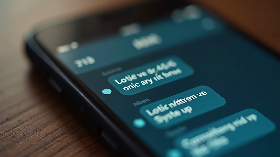 Close-up view of a smartphone screen showing SMS alerts