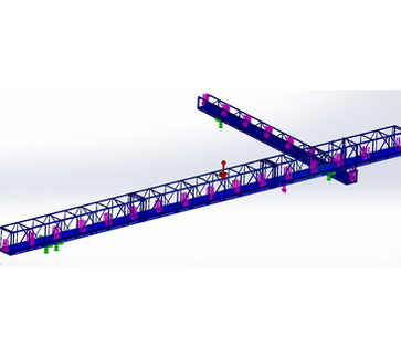 Analysis of 150 foot grain conveyor using FEA