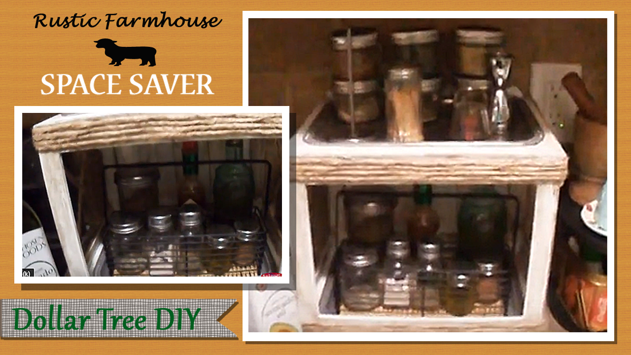 DIY Space Saver for Counter Tops - Rustic Farmhouse Style Using Dollar Tree Wood Frames