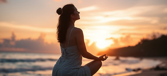 woman in sunset person sitting meditating in Puerto Rico.jpg