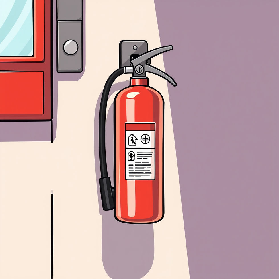 portable extinguisher hanging on a wall