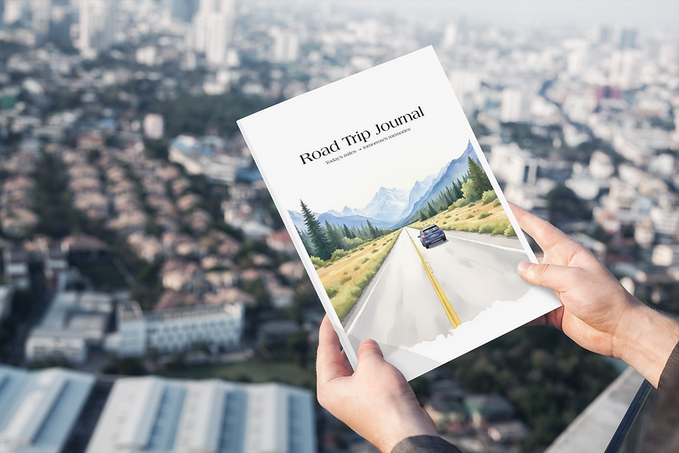 Road trip journal cover mockup